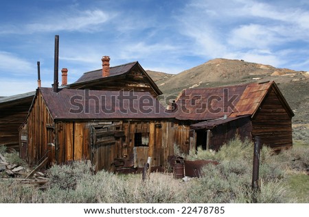Old houses in the historic ghost town of Bodie, California