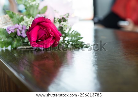 The Red rose on the table