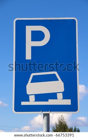 Traffic sign: park on sidewalk