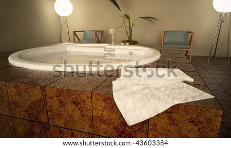 Modern Spa Interior. Jacuzzi Stock Photo 43603384 : Shutterstock