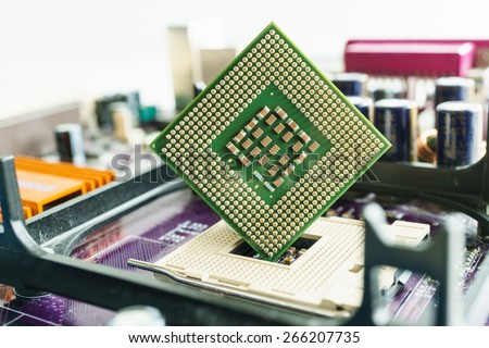 microprocessor of computer on main board