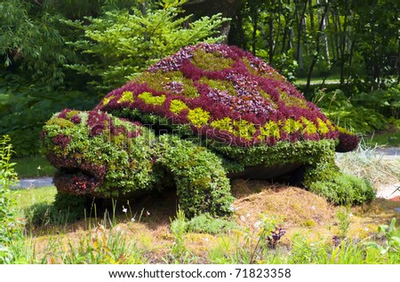 stock photo : Flower Turtle Sculpture