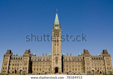 Canadian Parliament Building at Ottawa (Principal Facade)