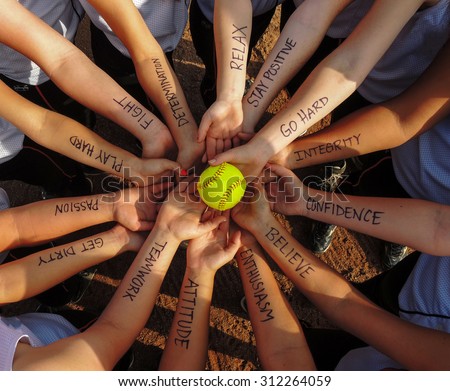 Girls Fastpitch  Softball Team  Motivational  Huddle