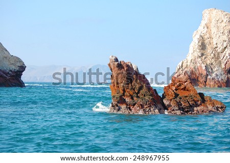 Great rocks in the water of Peru