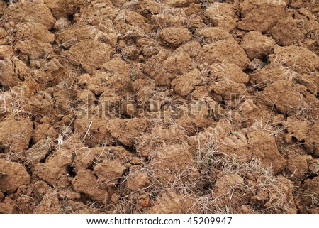 Fragment of rustic arable land surface