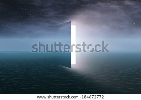 Door to heaven with stars