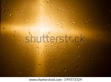 Sun through the window with drops