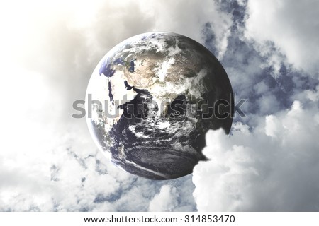 Planet on Sky After The Storm. environment concept. World Environment Day concept. Hope concept - Elements of this image furnished by NASA.
