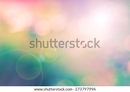 Blur colorful image as a background with lens flare effect