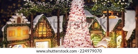 Christmas store with decorations