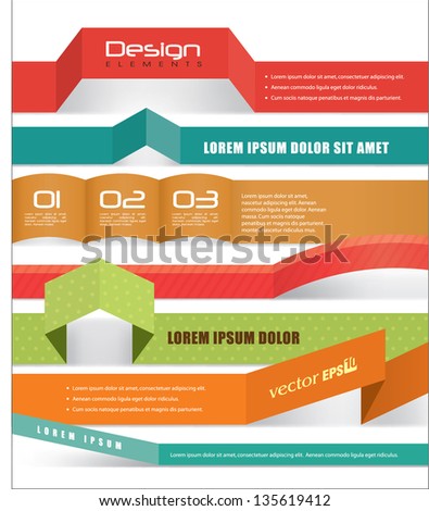 Collection of origami banner design Collection of origami banner design