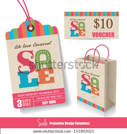 Sale Tag Paper Bag & Voucher Design Templates Sale Tag Paper Bag & Voucher Design Templates