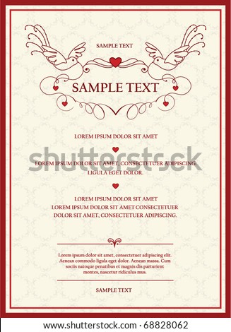 Invitation Card Template Stock Vector Illustration 68828062 : Shutterstock