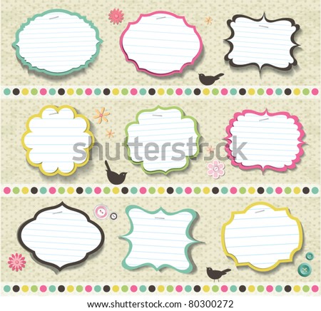 scrapbook elements various shape of note papers scrapbook elements various shape of note papers