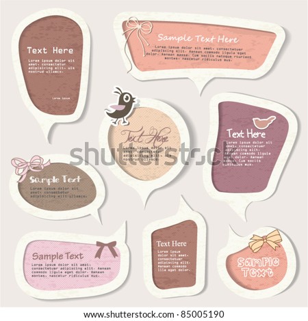vector set of speech bubbles & scrapbook elements vector set of speech bubbles & scrapbook elements