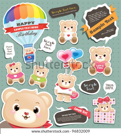 cute teddy bears and speech bubbles templates cute teddy bears and speech bubbles templates