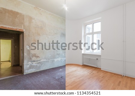 renovation before and after  - renovating empty apartment room ,