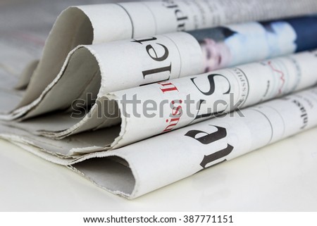 Pile of  newspapers, stack of newspaper