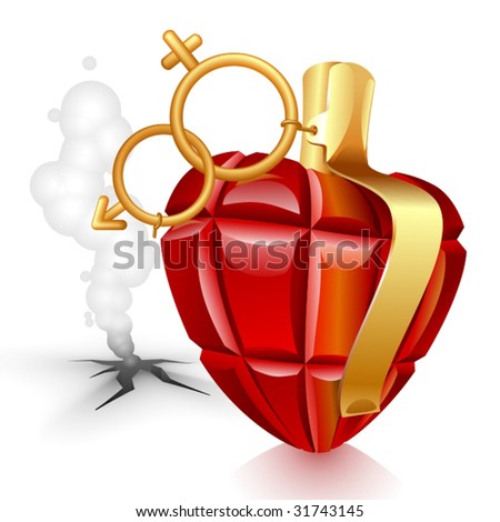 stock vector : Grenade heart.