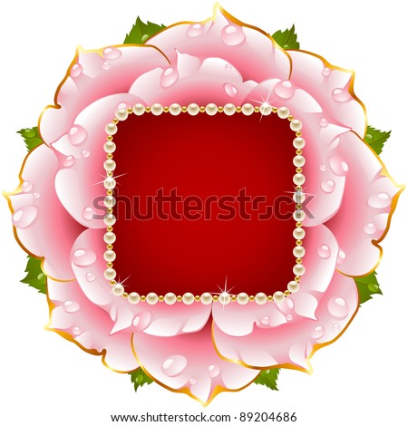 stock vector Vector floral background Pink rose wedding circle frame with