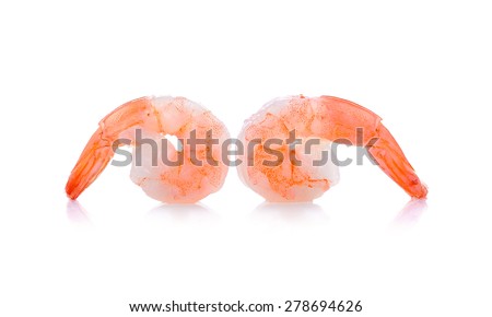 Shrimp isolated on the white background.