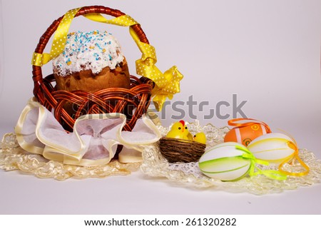Easter basket with eggs and Easter
