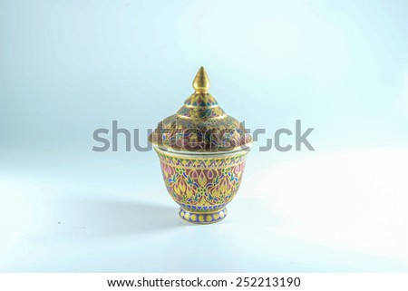 name of Thai porcelain with designs in five colours