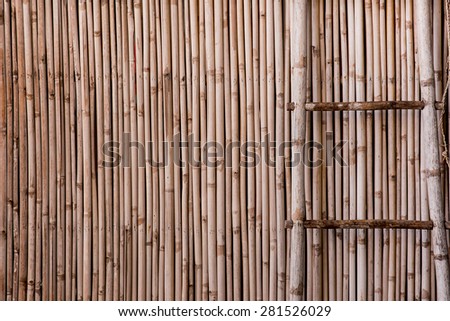 Bamboo Partition and stair The stair is meant to be use as cloth hanger blending itself with the background