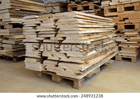 Lumberyard - Boards stack, stack wood with wood boards