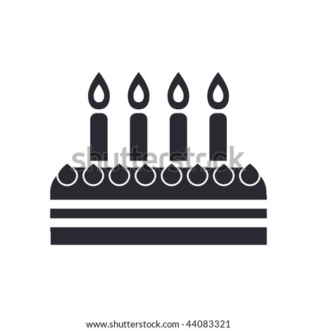 stock vector : Vector illustration of modern black icon depicting a birthday 