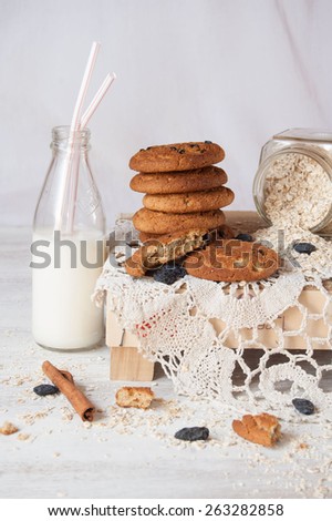 oatmeal cookies , Useful pastries, oatmeal, delicious breakfast , good nutrition, food for children.