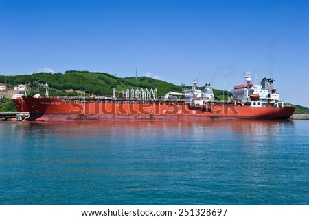 Two tanker near the oil terminal company Rosneft. Nakhodka Bay. East (Japan) Sea. 30.05.2014