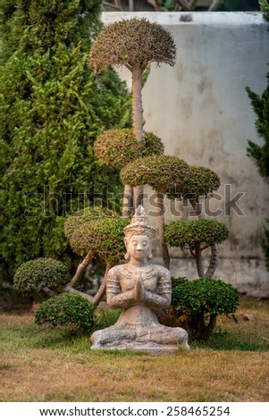 Calm and Meditation -- Calmly sitting there a buddhism monk statue