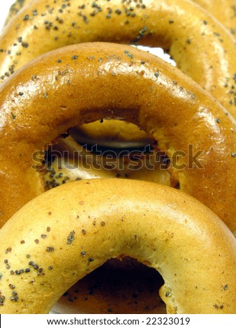 Bagels, round bread with a poppy, national Russian meal