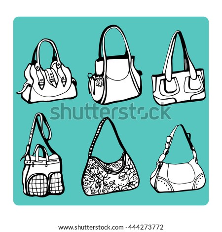 Sketches Handbags. Stock Vector 444273772 : Shutterstock