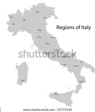 map of italy cities. stock photo : Gray Italy map