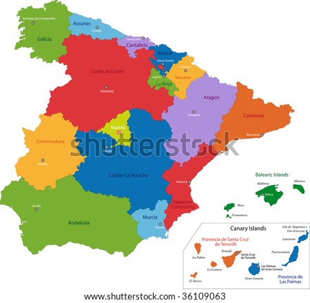 cities in spain. stock photo : Colorful Spain