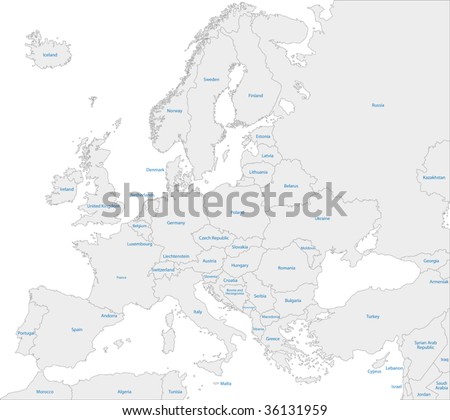 map of european cities and countries. map of european cities and