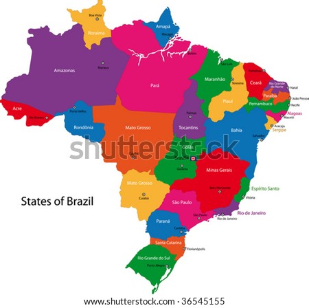 Brazil map with states and