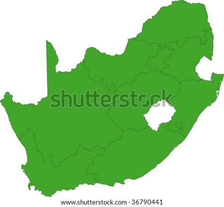 Map Of South African Provinces. stock vector : South Africa