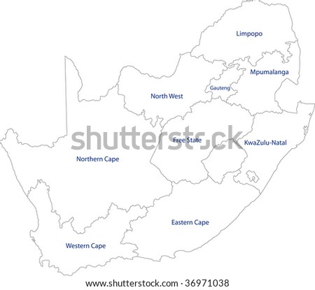 stock photo : South Africa map map of south africa provinces. stock photo : South Africa map