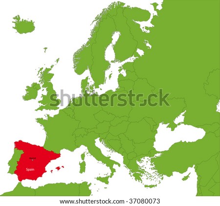 Location of Spain on the