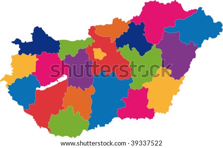 map of hungary. stock vector : Map of