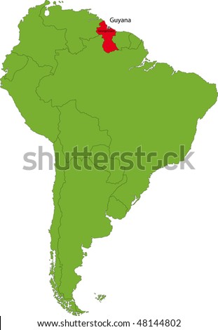 Guyana South America. South America continent