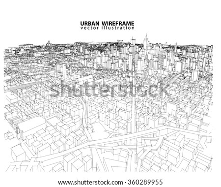Cityscape Vector Sketch. Architecture - Illustration