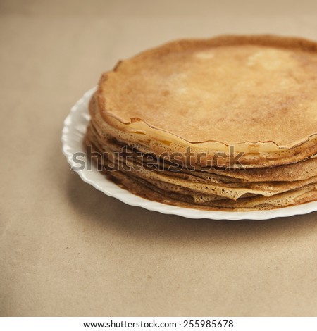 Baking. Russian pancakes. Russian cuisine. Taste pancakes. Blini. Maslenitsa. Butter Week. Pancake week. Cheesefare Week. Blinis. Flour. Meal. Taste pancakes