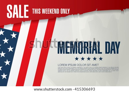 Memorial day sale banner template design