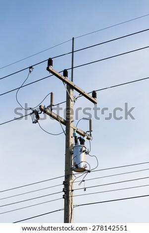 Electricity post with Transformer.