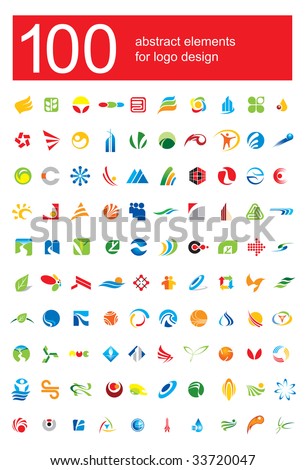 Free Vector Logo Design Elements on Set Of Abstract Elements For Logo Design Stock Vector 33720047